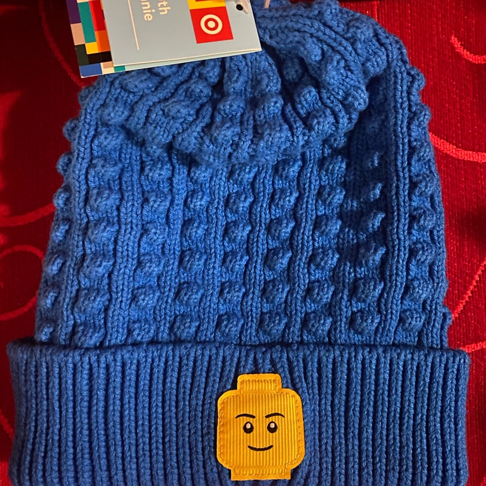 Kids’ LEGO Minifigure Patch Beanie Hat- LEGO Collection x Target Blue